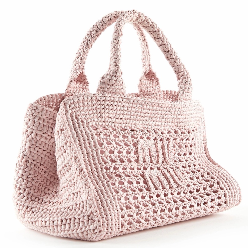 Miu Miu Blush Crochet Tote